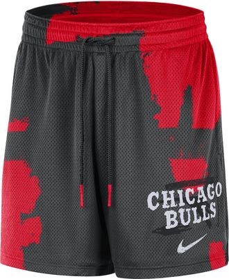 Nike Mens Chicago Bulls Courtside Jordan Dri-FIT NBA Mesh Practice Shorts in Black | HV9705-010