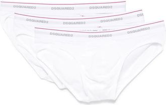 Dsquared2 Drie slips met logoband - Wit