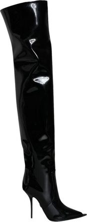 Dolce & Gabbana Black Leather Over The Womens Knee