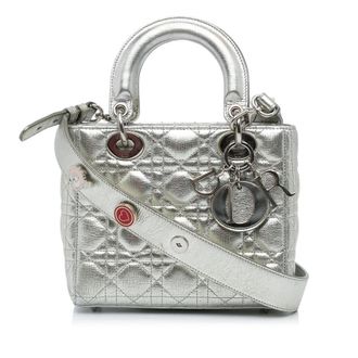 Dior Pre-owned Dior Small Metallic Grained Calfskin Cannage My ABCDior Lady Dior 29-MA-0157