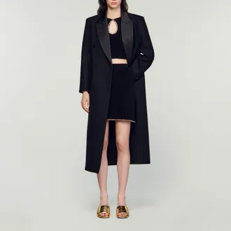 Sandro Falda corta de tejido de terciopelo