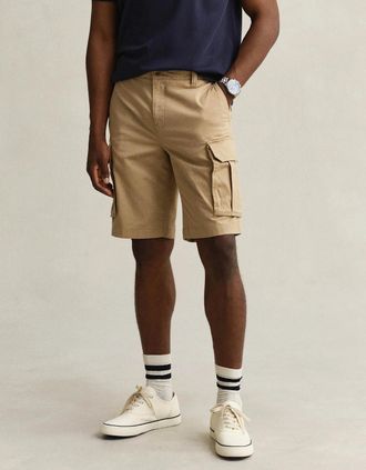 GANT Mens GANT Mens Regular Fit Classic Cargo Shorts - 379 Dry Herb Green - Tan - Size: 32/38