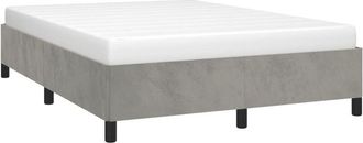 vidaXL Estructura De Cama Sin Colch&oacute;n Terciopelo Gris Claro 140x200 Cm Vidaxl
