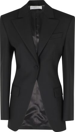 Giuseppe Di Morabito Black Single-Breasted Wool-Blend Blazer