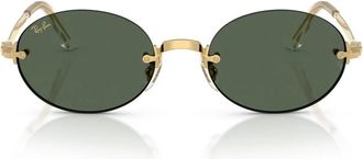 Ray-Ban Ovale Zonnebril van Metaal - Heren - Zonnebrillen - Geel - 54 MM - Accessoires