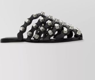 Alexander Wang leather studded cutout slides
