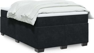 vidaXL Cama Box Spring Con Colch&oacute;n Terciopelo Negro 120x200 Cm Vidaxl