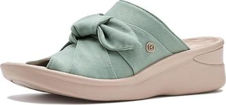 Life Stride Smile Slide Sandals Womens Wedge Shoes Jade Green : 9.5 M (B), Synthetic