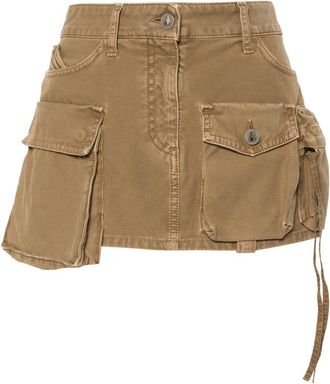 The Attico Green Cotton Cargo Mini Skirt - Womens - Cotton