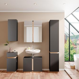 Vicco Conjunto De Muebles De Ba&ntilde;o Gloria, Antracita, 5 Piezas