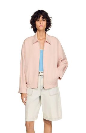Sandro Cotton and linen jacket in Pink at Nordstrom, Size 38 Eu