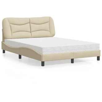 vidaXL Vidaxl - Cama Con Colch&oacute;n Tela Color Crema 120x200 Cm