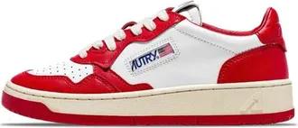Autry Autry Medalist Low Leather Red White AULM-WB02