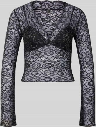 Only Regular Fit Blusentop mit Effektgarn-Muster Modell CHLOE in Black, Größe XL