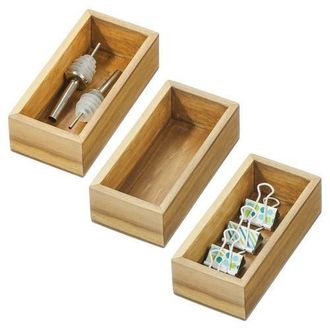 iDesign Acacia Wood Small Kitchen Drawer Organizer - Set of 3 - Natural at Nordstrom