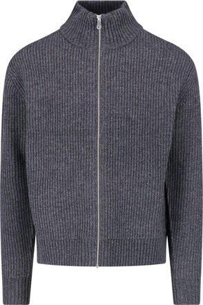 Berner K&uuml;hl Grey Shrunk Wool-Blend Knit Zip-Through Knit