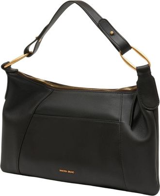 Vanessa Bruno Womens Leather Calfskin Shoulder Bag Black