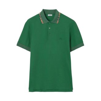 Burberry Logo Cotton Polo Shirt - male - Burberry - Polo Shirts - Green - XL - Tops
