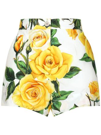 Dolce & Gabbana Shorts Yellow Rose - Bianco