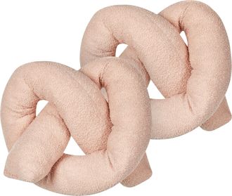 Beliani Beliani - Conjunto De 2 Cojines Modernos 172 X 14 Cm Tela Afelpada Almohada M&uacute;ltiples Formas Textil Decoraci&oacute;n Accesorios Sala De Estar Dormitorio Ros