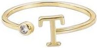 Adornia CZ & Initial Open Band Ring in Gold-T at Nordstrom Rack