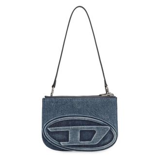 Diesel Tassen, Dames, Blauw, ONE Size, Katoen, 1DR Twin Double-pouch Schoudertas