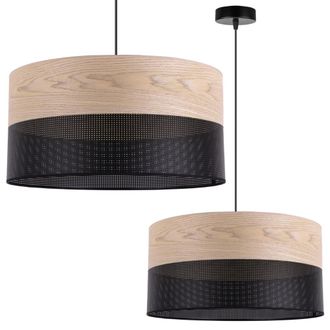 OEM L&aacute;mpara Colgante Individual Pantalla Cl&aacute;sica De Chapa De Roble 44 Cm