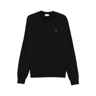 Family Fir$t Milano Sweatshirts, male, Black, Size: 2XL Heart Embroidered Sweatshirt