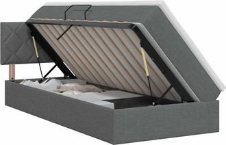 vidaXL Cama Con Almacenamiento Y Colch&oacute;n Gris Oscuro 100 X 200 Cm Vidaxl