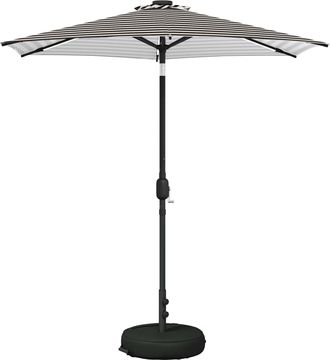 vidaXL Parasol De Jard&iacute;n Con Luces Led Y Base 230 X 230 Cm Poli&eacute;ster Vidaxl