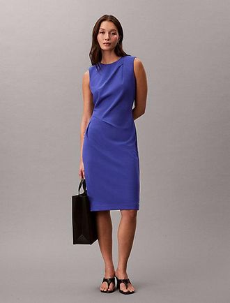 Calvin Klein Mouwloze stretch cr&ecirc;pe jurk