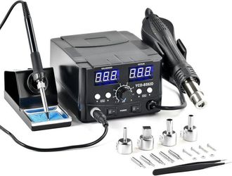 OEM Estaci&oacute;n De Soldadura 2 En 1 8582d Con Pistola De Aire Caliente De 750 W Y Soldador De 75 W Con Pantalla Led Digital De 200-480 &deg;c