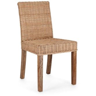 Decorspace Sedia Analuz struttura in legno di mango con intreccio in rattan da interno -Confezione da 1 Pezzo