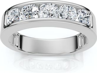 Pompeii3 1 1/4Ct Diamond Channel Set Mens Wedding Ring Lab Grown 14k Gold or Platinum