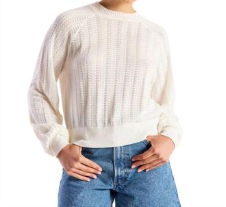 Brodie Stitch Raglan Tee In Ivory
