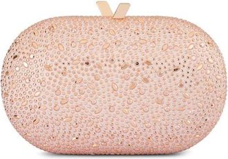 Olga Berg Faye Oval Frame Clutch in Blush at Nordstrom