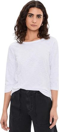 Mod-o-doc 3/4 Sleeve Crew Neck Favorite T-Shirts Womens Clothing White 1 : MD (US 8-10), Cotton