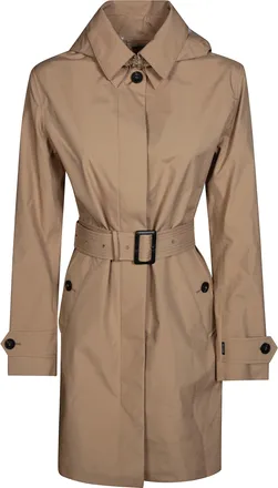 Save The Duck Brown Jackie Belted Trench Coat