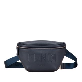 Fendi Navy Leather Sling Bag (Pre-Owned)
