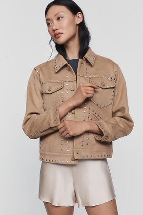 Anthropologie MOTHER Mountain Drifter Faux Suede Studded Jacket
