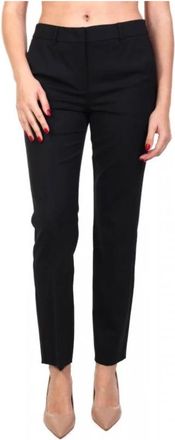 Marella Slim-fit broek - Dames - Slim Fit Broeken - Zwart - L - Leer - Broeken