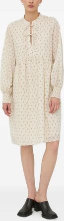 Bruuns Bazaar Abito midi con collo lavallière - Toni neutri