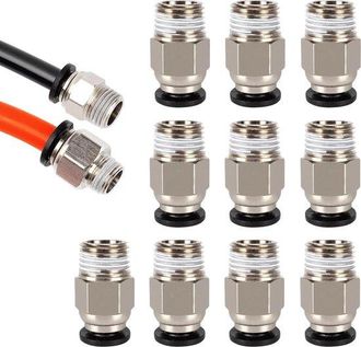 OEM 10 Conectores Neum&aacute;ticos De Acoplamiento R&aacute;pido Pc4-m10 Para Impresoras 3d