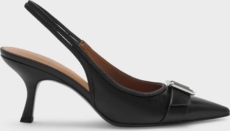 Charles & Keith Anita Buckled Pointed Slingback Pumps