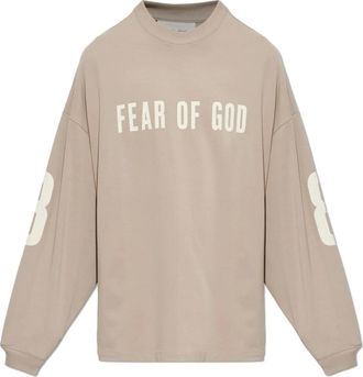 Fear of God Tops, Heren, Beige, L, Katoen, Merch Long Sleeve Tee