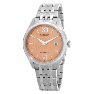Citizen Mechanical Automatic Orange Dial Mens Watch NJ0240-55X