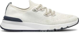 Brunello Cucinelli perforated-detail low-top sneakers - unisex - Cotton/Leather/Spandex/Elastane/Rubber/Nylon - 41 - White