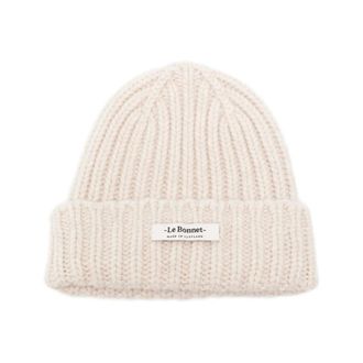Le Bonnet Accessoires, Heren, Beige, ONE Size, Wol, Classic Beanie