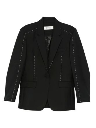 Róhe contrast-stitching blazer - women - Fabric - 38 - Black
