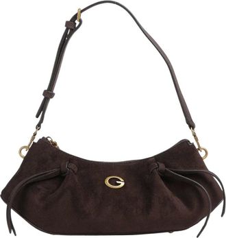 Guess Allegra Suede Schoudertas - Dames - Tassen - Bruin - Maat: ONE Size Su&egrave;de